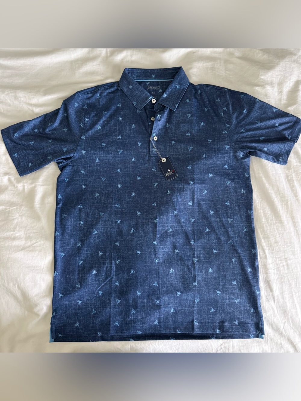 Boys Johnnie-O Navy Blue Short Sleeve “Shaka” Polo Shirt